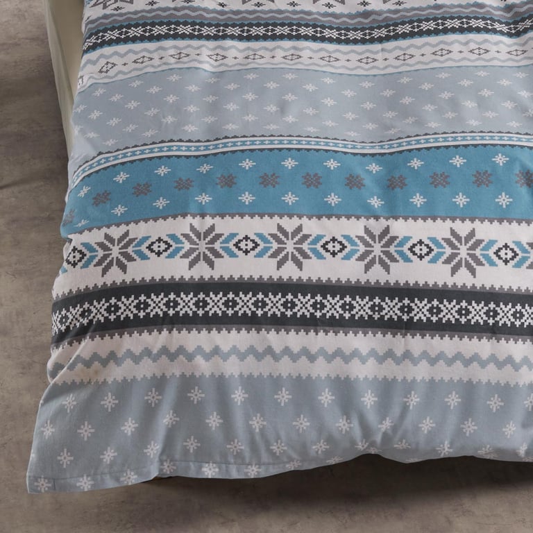 Traumschlaf Biber Bettwäsche Schneeflocken blau