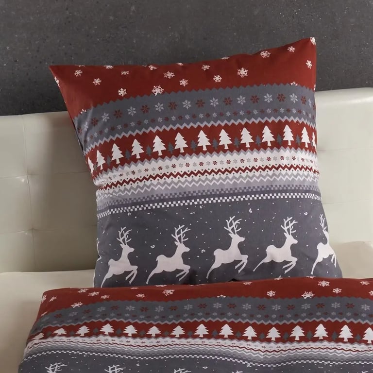 Traumschlaf Biber Bettwäsche Winterland rot