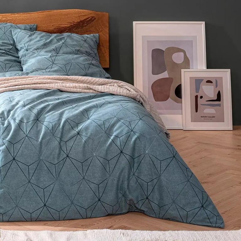 Estella Feinflanell Bettwäsche Cuneo petrol