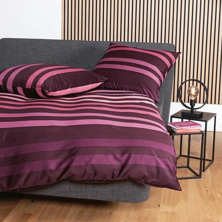 dunkelblaue Janine Bettwäsche Karomuster