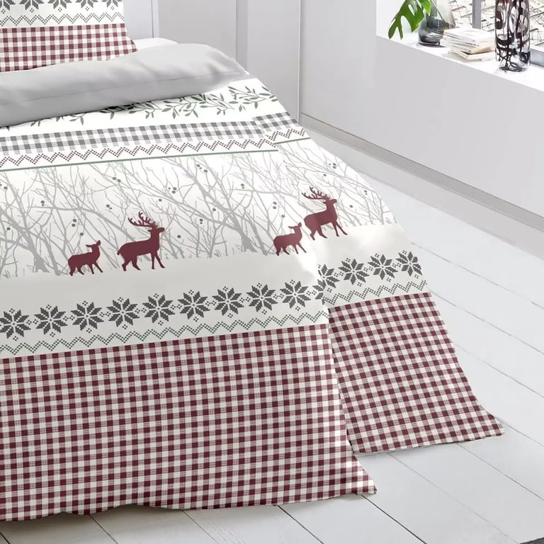 Traumschlaf Feinbiber Bettwäsche Hirsche grau